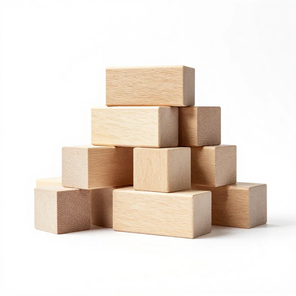 Soft building block set isolated on a white background