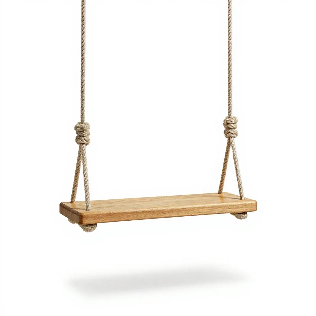 Swing seat on ropes isolated on a white background