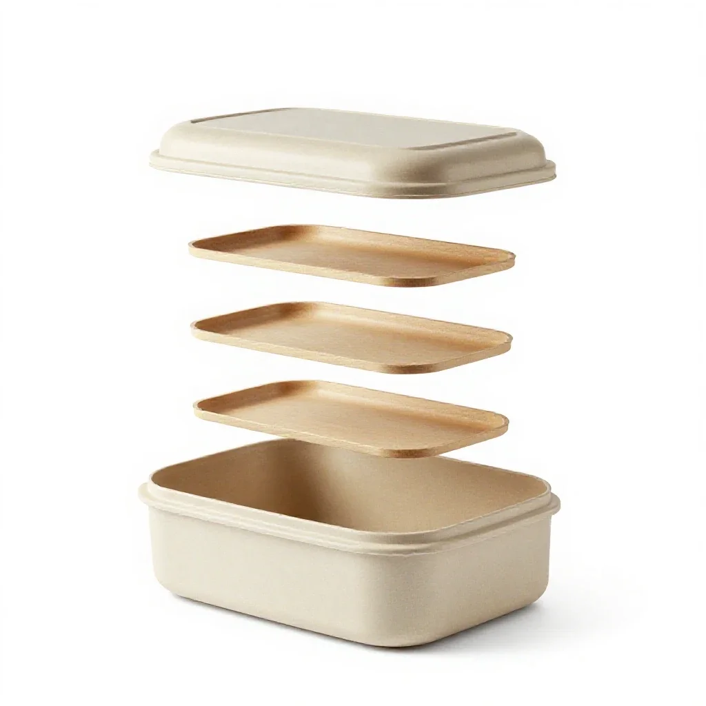 Bento lunch box isolated on a white background