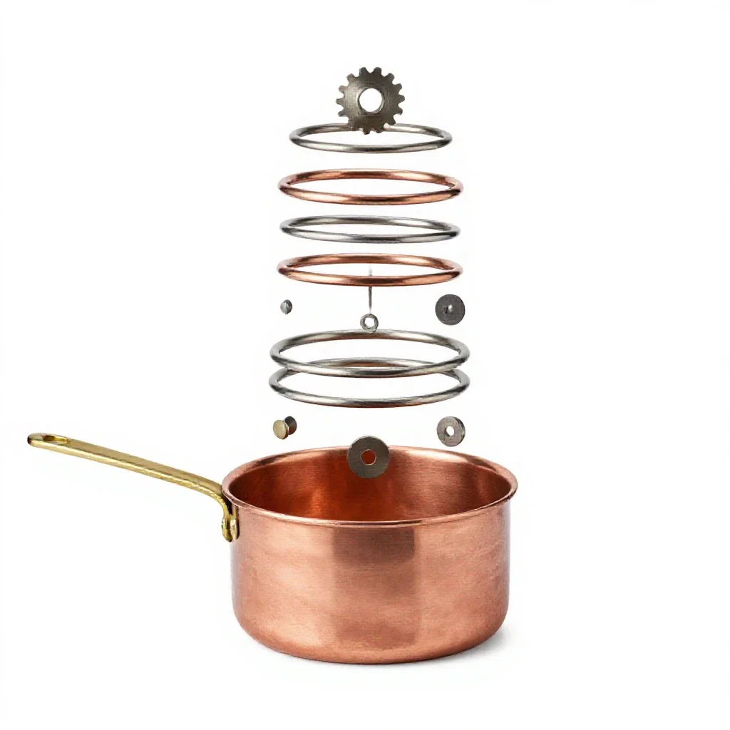 Copper saucepan isolated on a white background