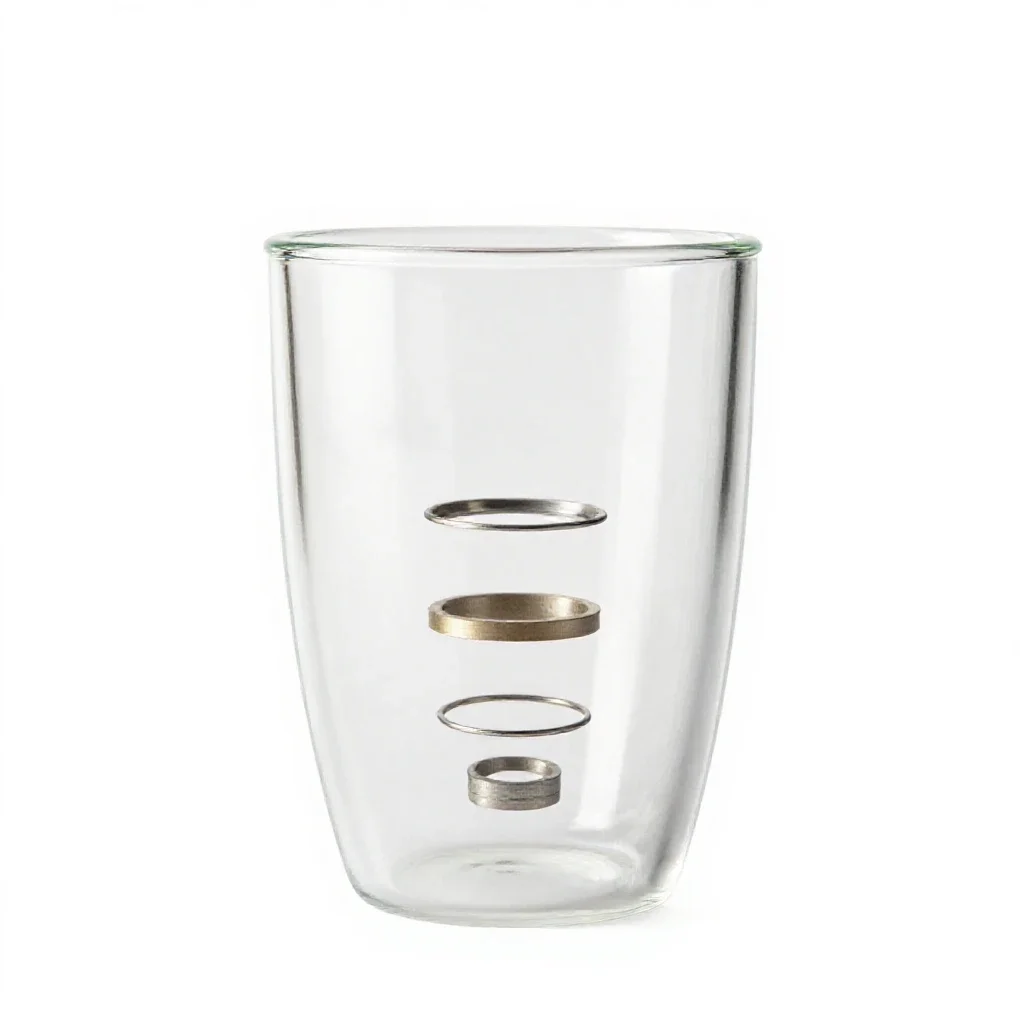 Double-walled glass tumbler isolated on a white background
