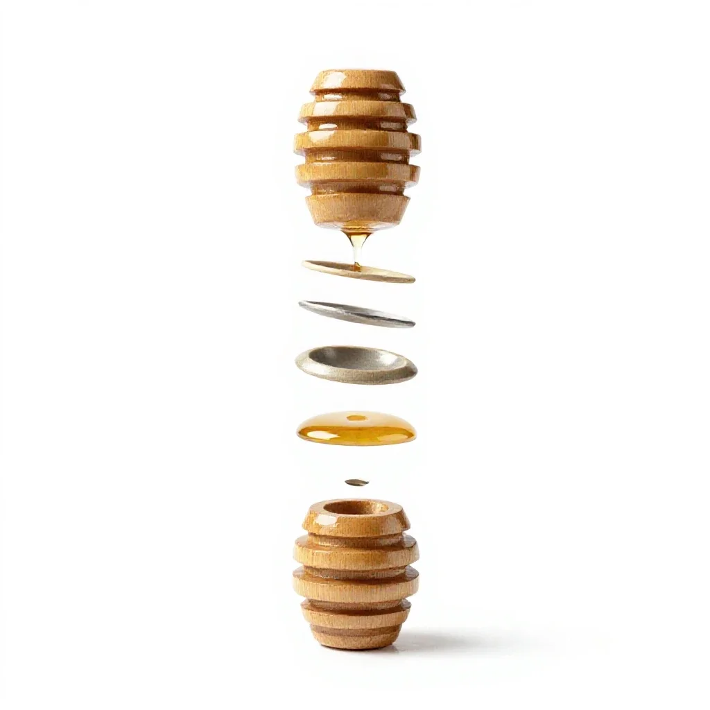 Honey dipper isolated on a white background