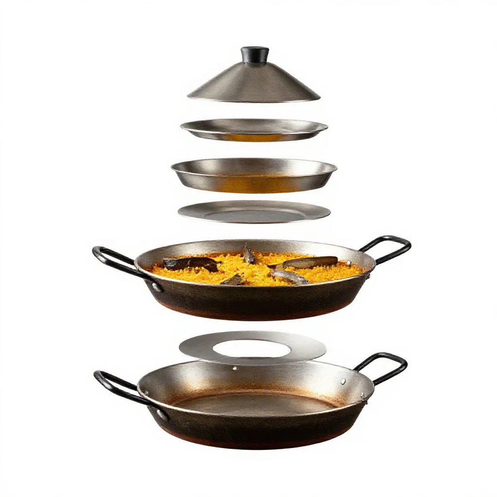 Paella pan isolated on a white background