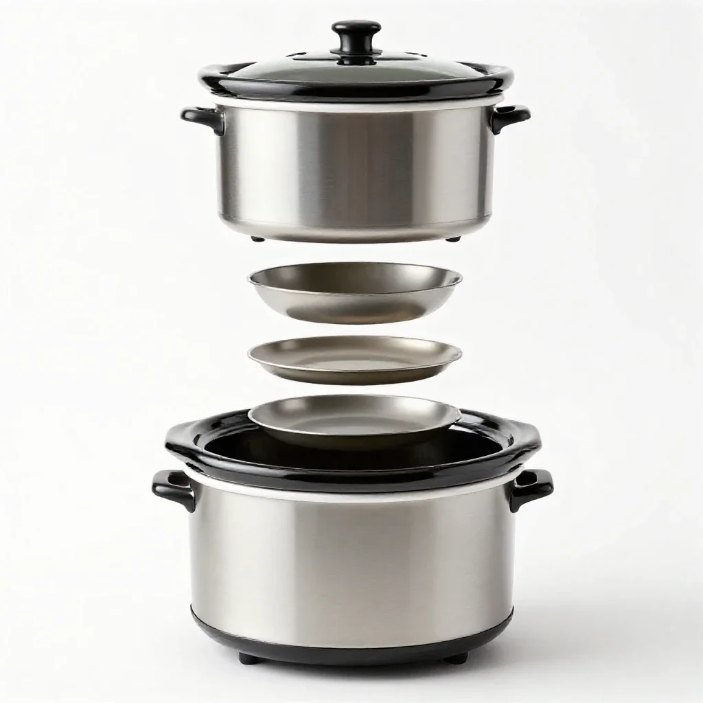 Slow cooker isolated on a white background