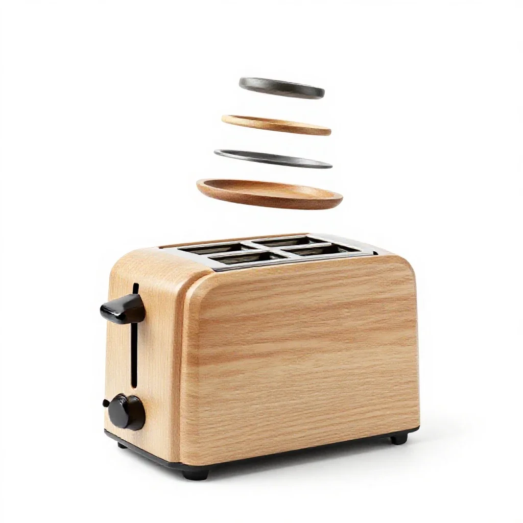 Two-slot toaster isolated on a white background