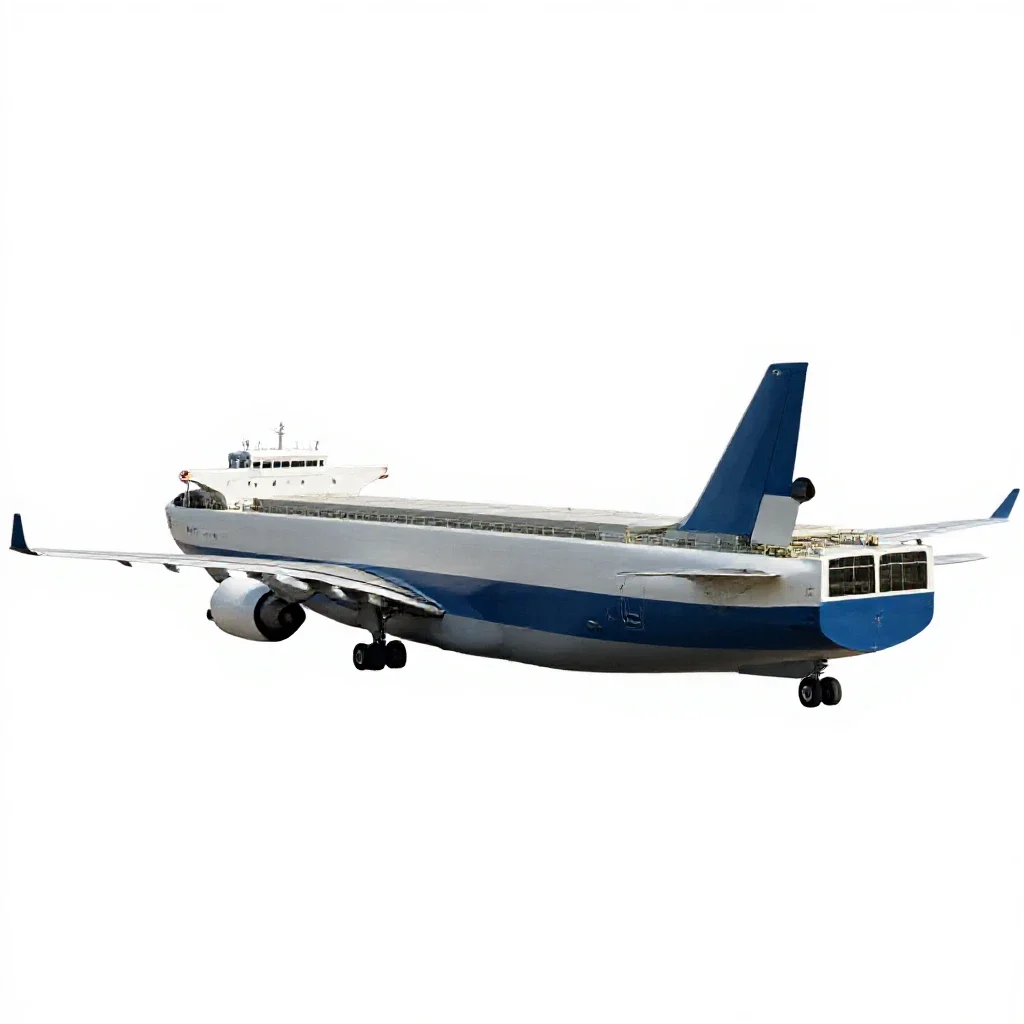Cargo freighter aircraft isolated on a white background