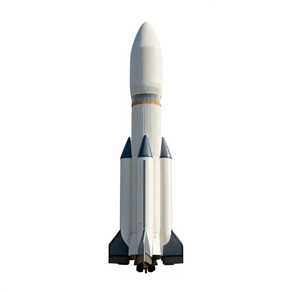Heavy lift rocket isolated on a white background