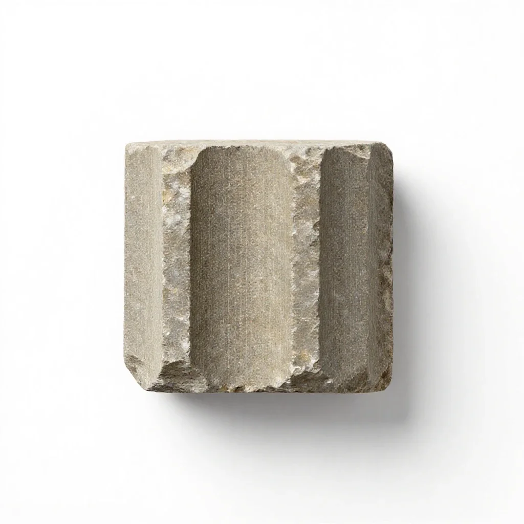 Basalt column fragment isolated on a white background