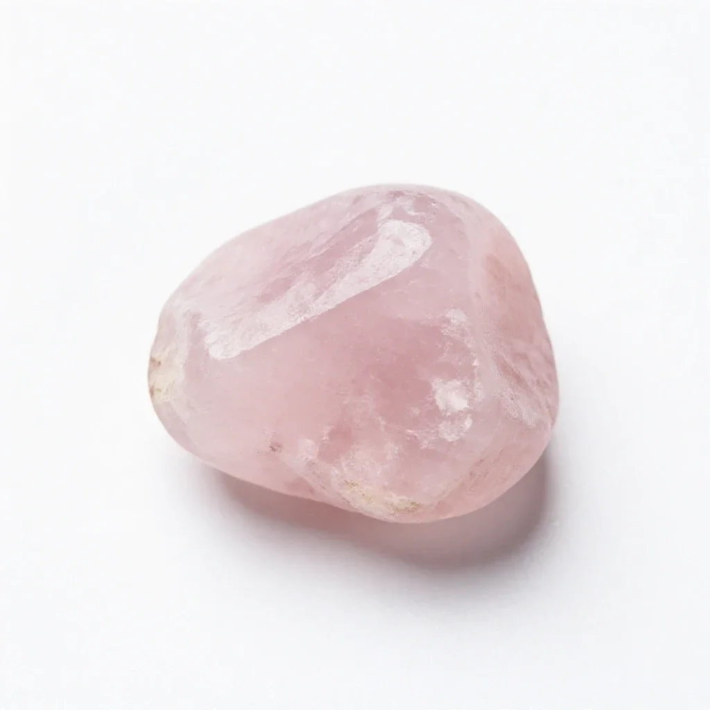 Chunk of rose quartz isolated on a white background
