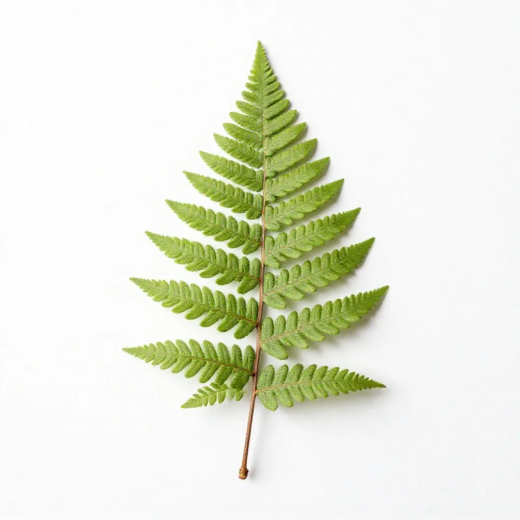 Fern fossil in shale isolated on a white background