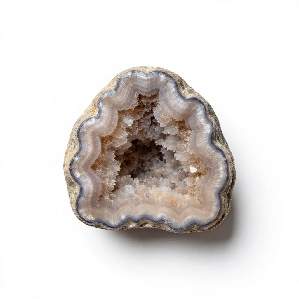 Geode with calcite isolated on a white background