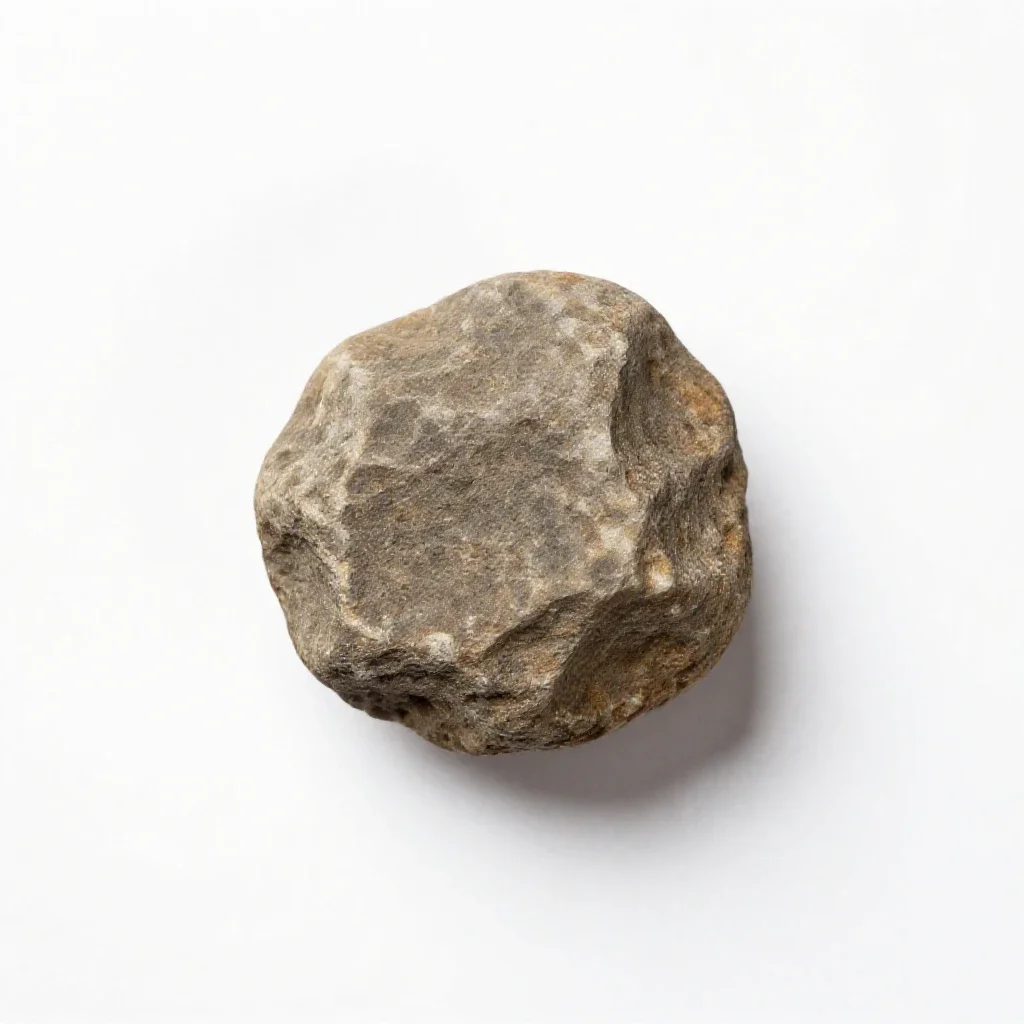 Meteorite fragment isolated on a white background