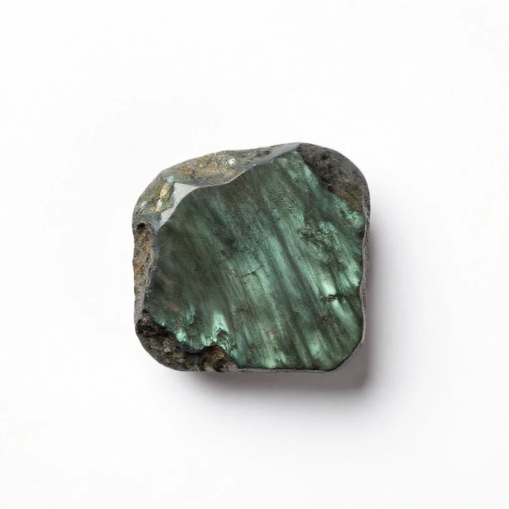 Piece of obsidian isolated on a white background