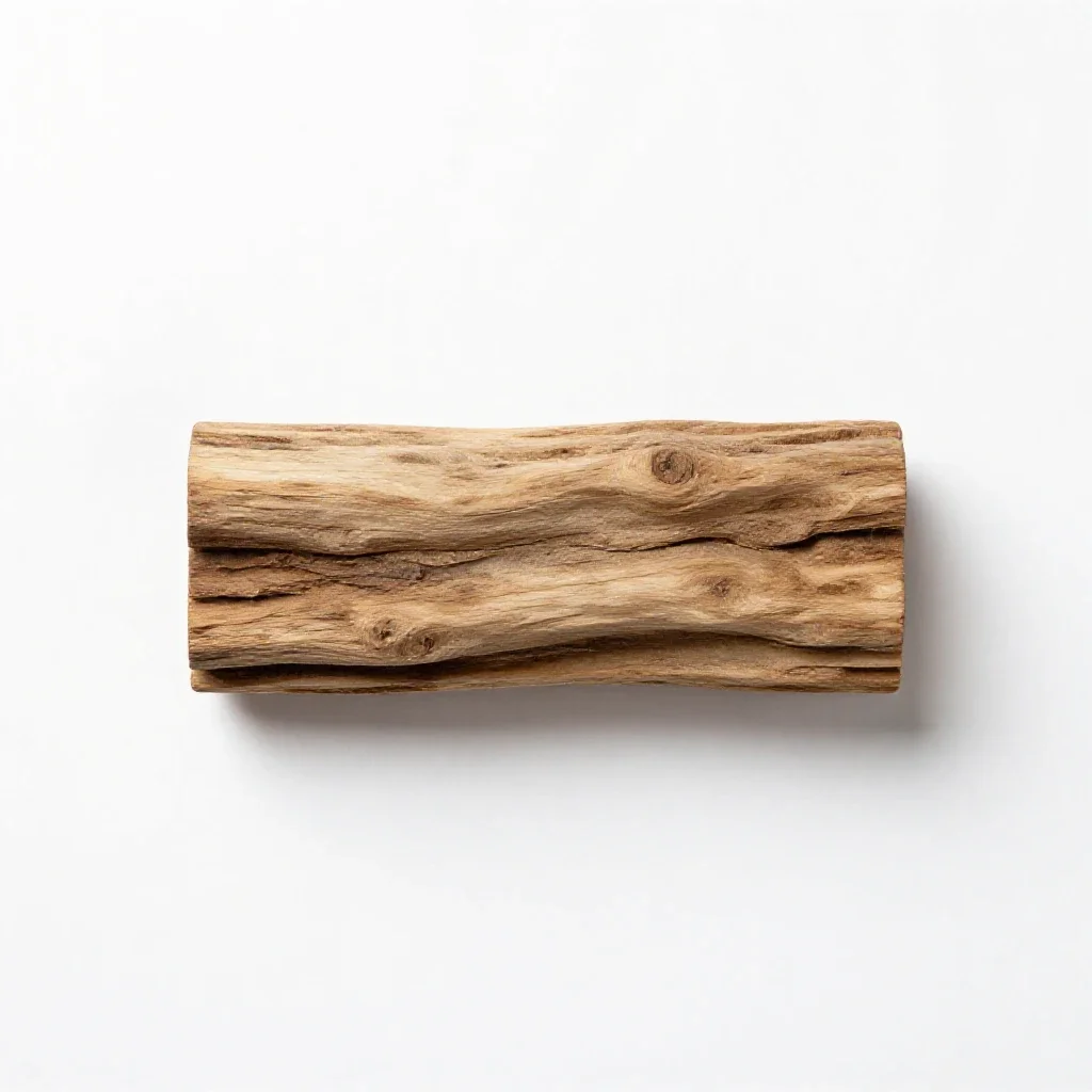 Piece of petrified wood isolated on a white background