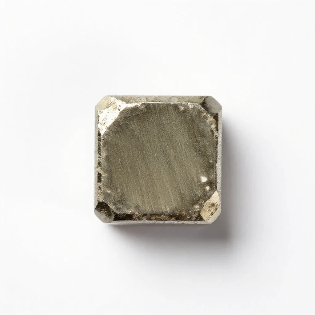 Pyrite cube isolated on a white background