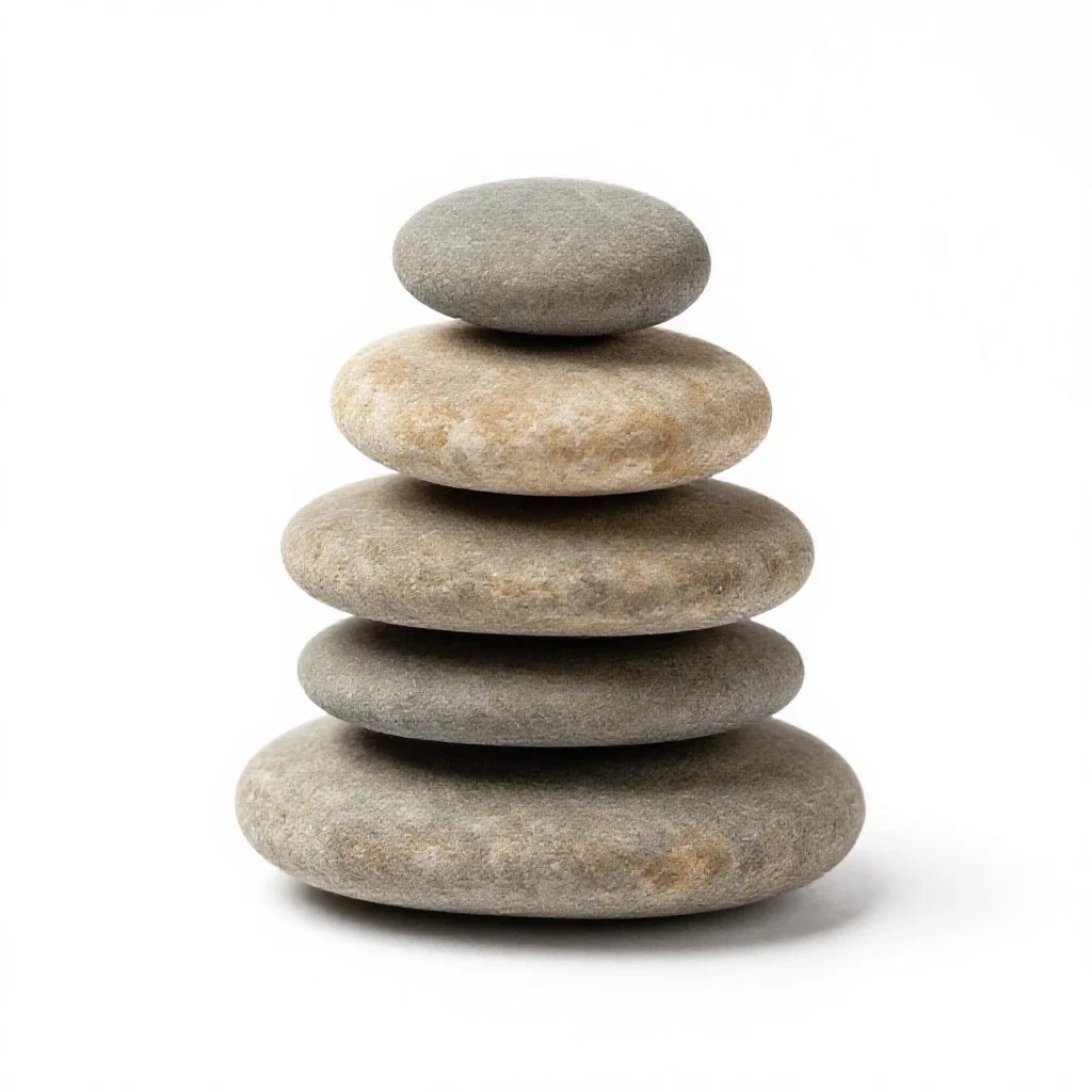 River stone stack isolated on a white background