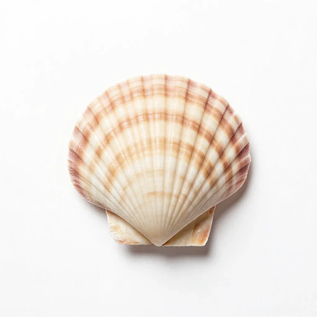 Scallop shell isolated on a white background