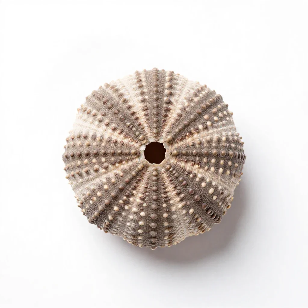 Sea urchin shell isolated on a white background