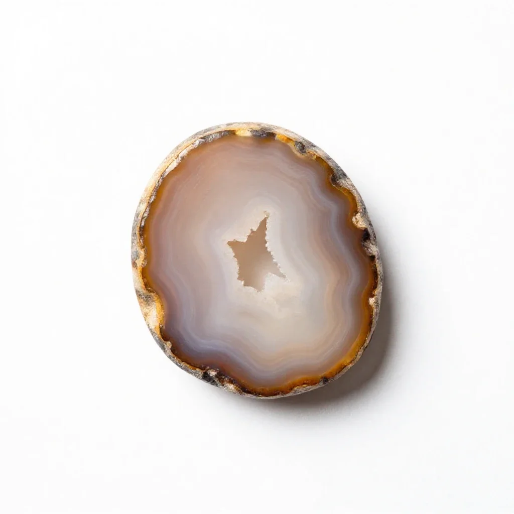 Slice of agate isolated on a white background
