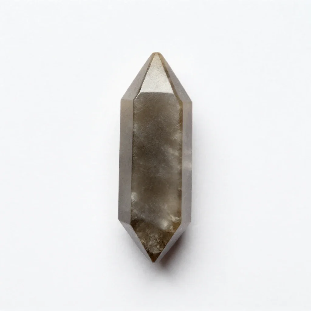 Smoky quartz point isolated on a white background