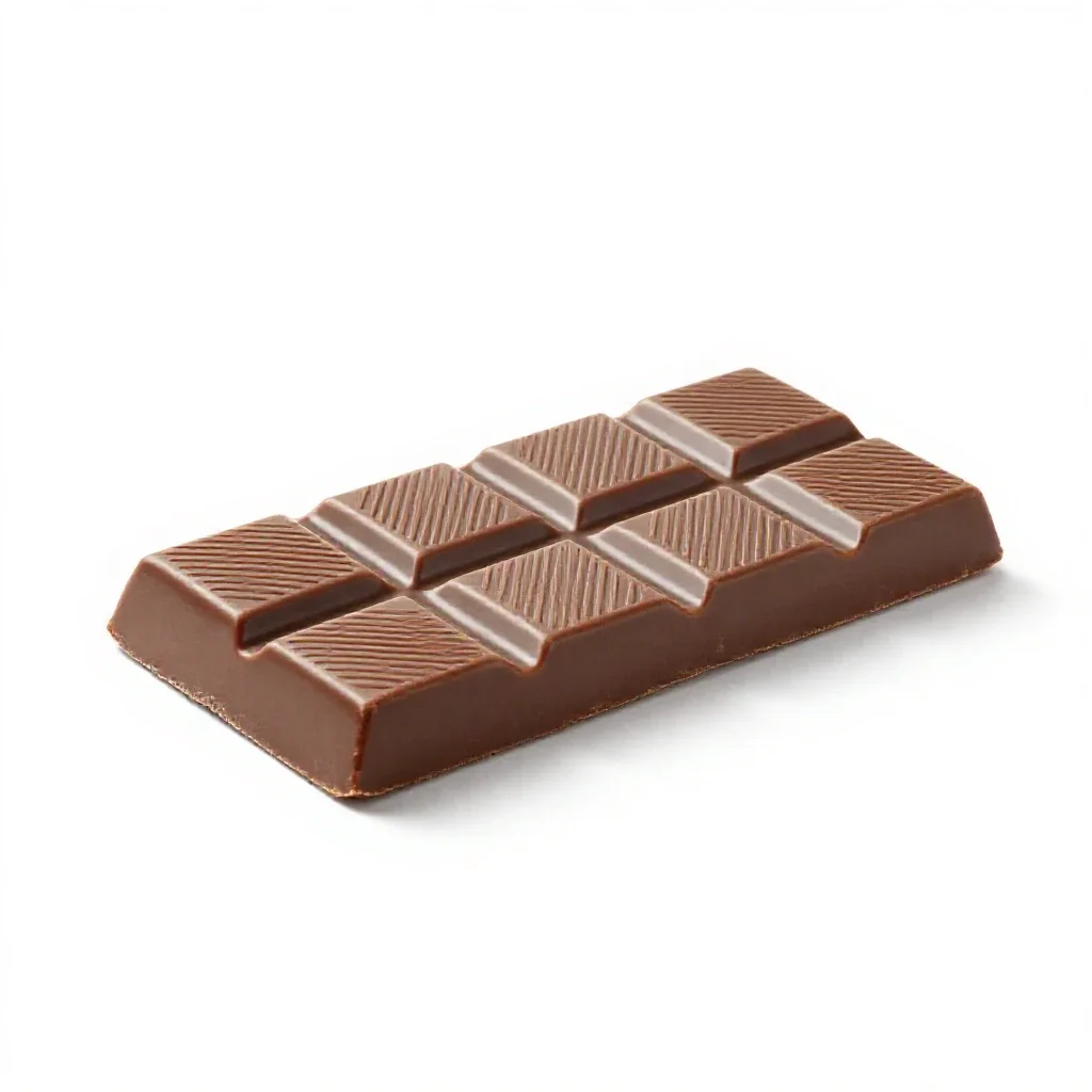 Chocolate bar in foil isolated on a white background