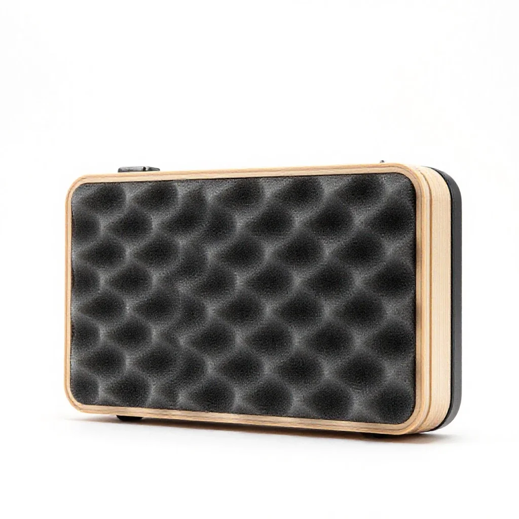 Hard camera case with foam isolated on a white background