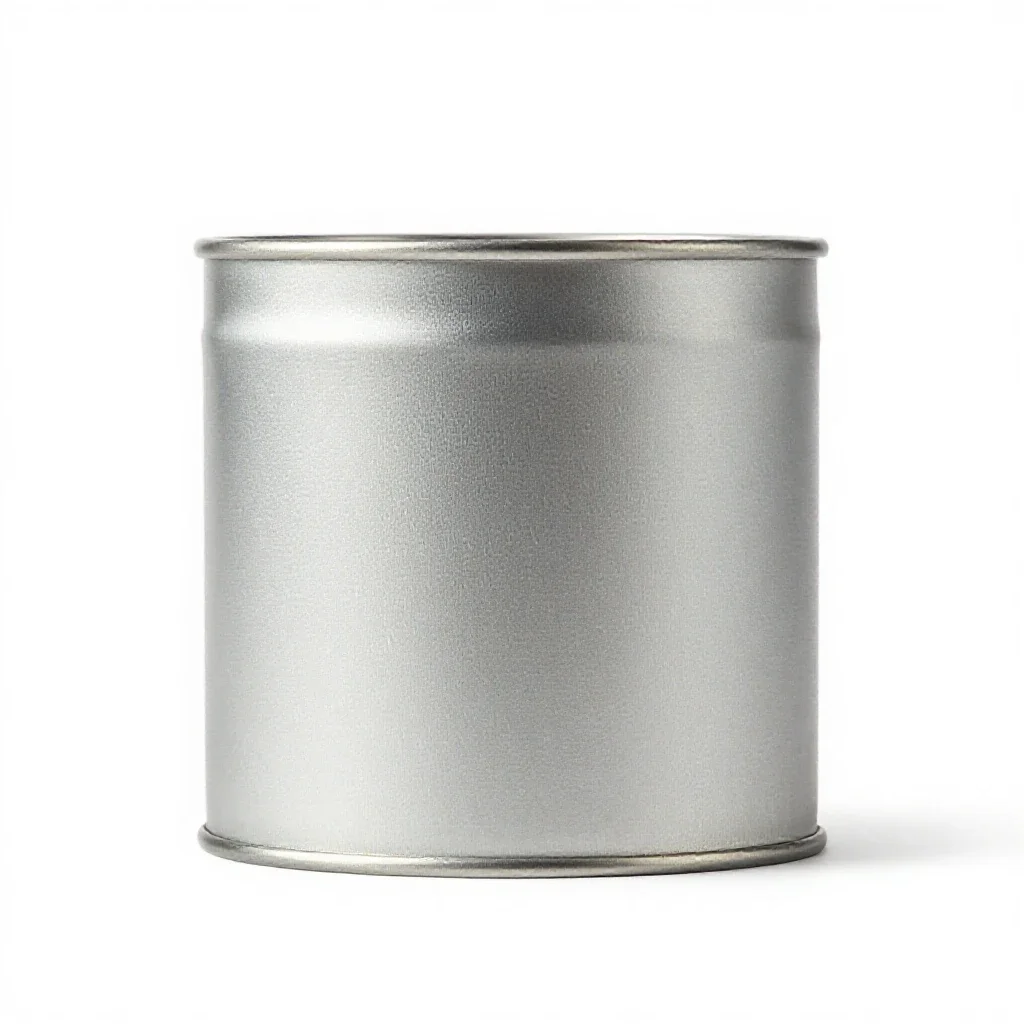 Matte aluminium tin isolated on a white background
