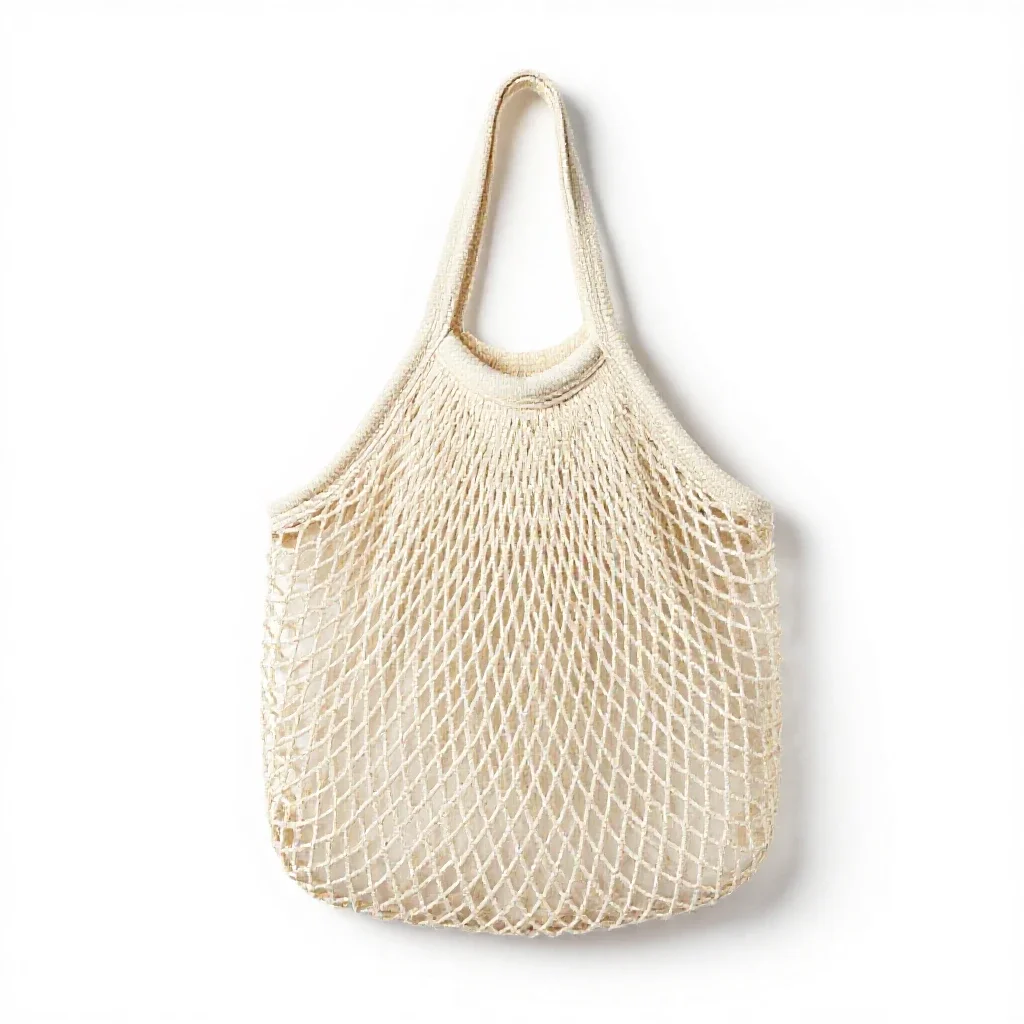 Mesh produce bag isolated on a white background