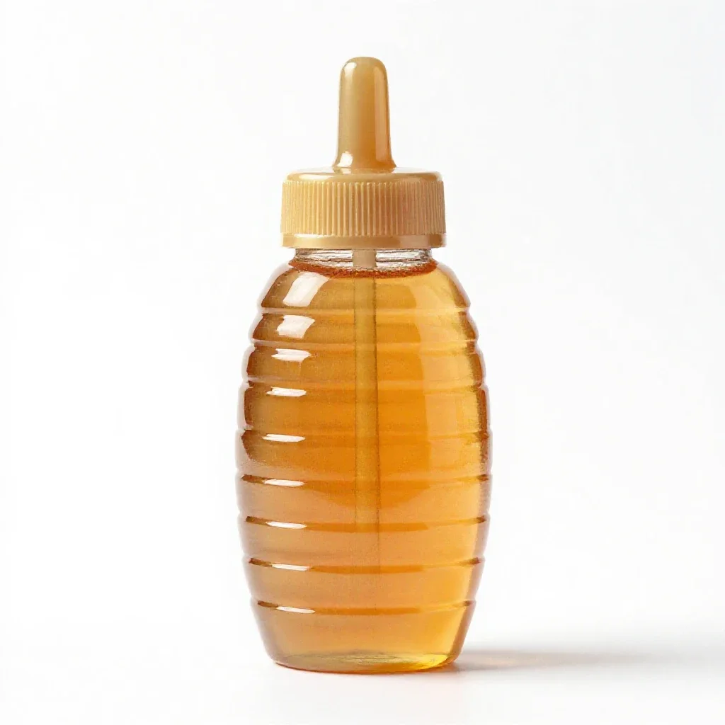Squeeze honey bottle isolated on a white background