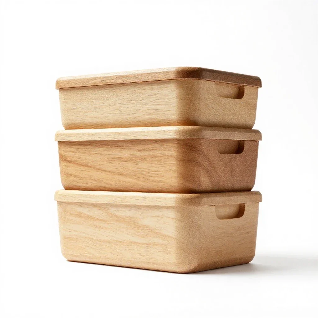 Stackable food storage set isolated on a white background
