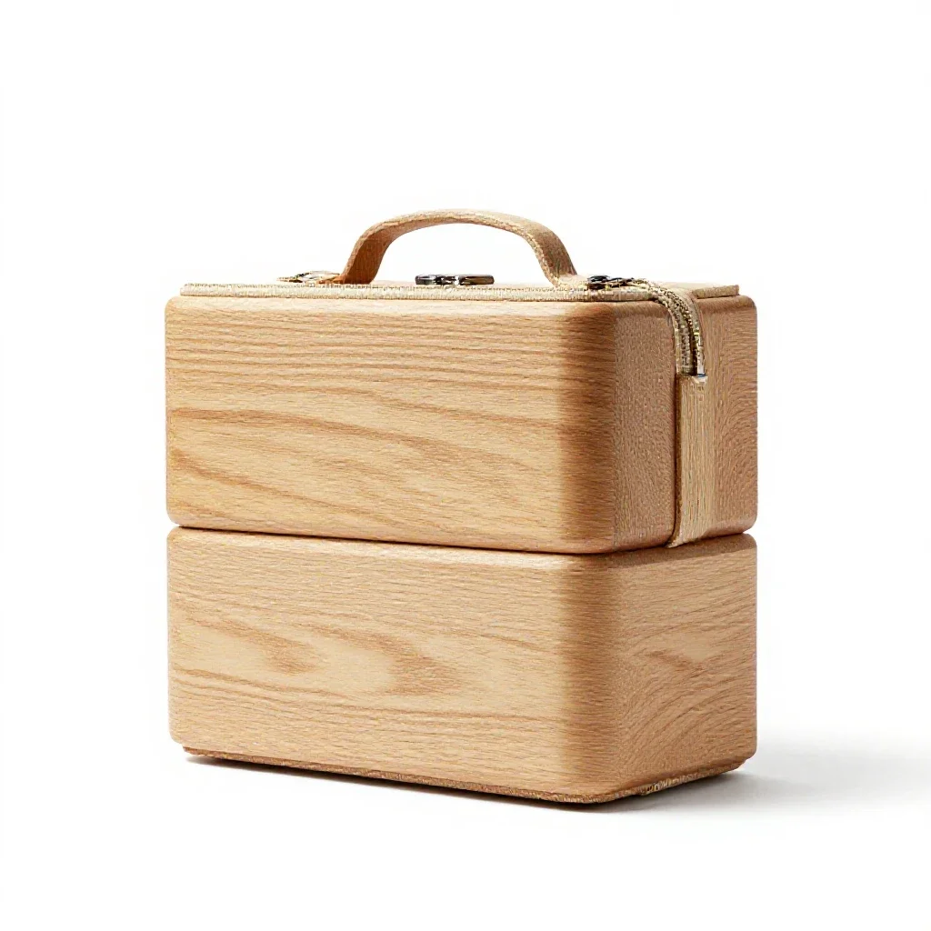 Stacked bento tiffin carrier isolated on a white background