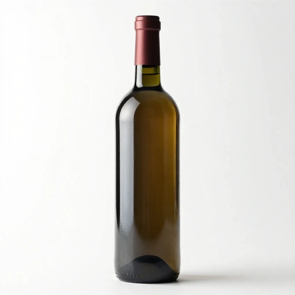 Wine bottle with a wax seal isolated on a white background