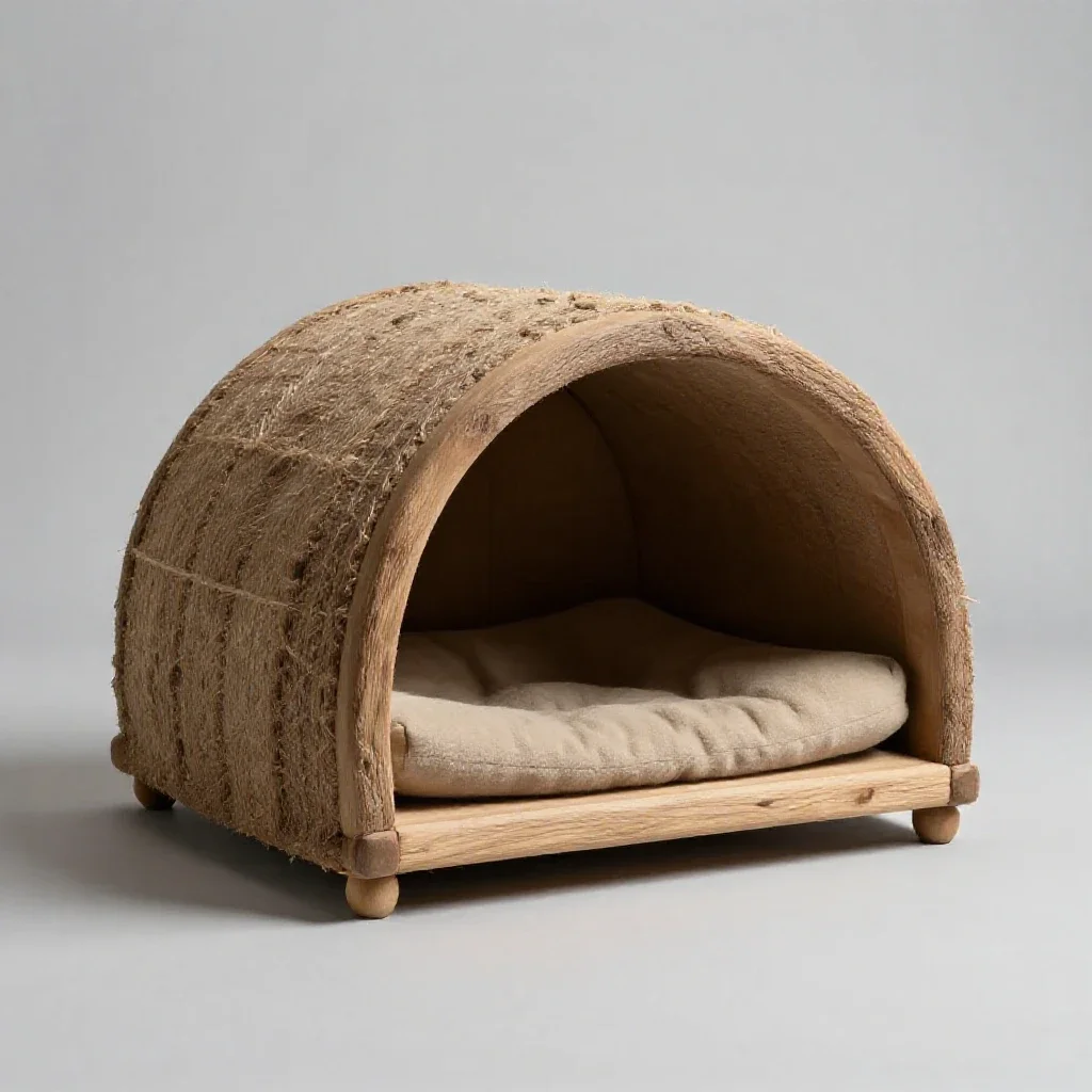 Cat cave bed isolated on a white background