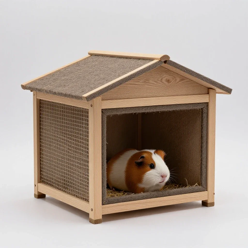 Guinea pig hutch isolated on a white background