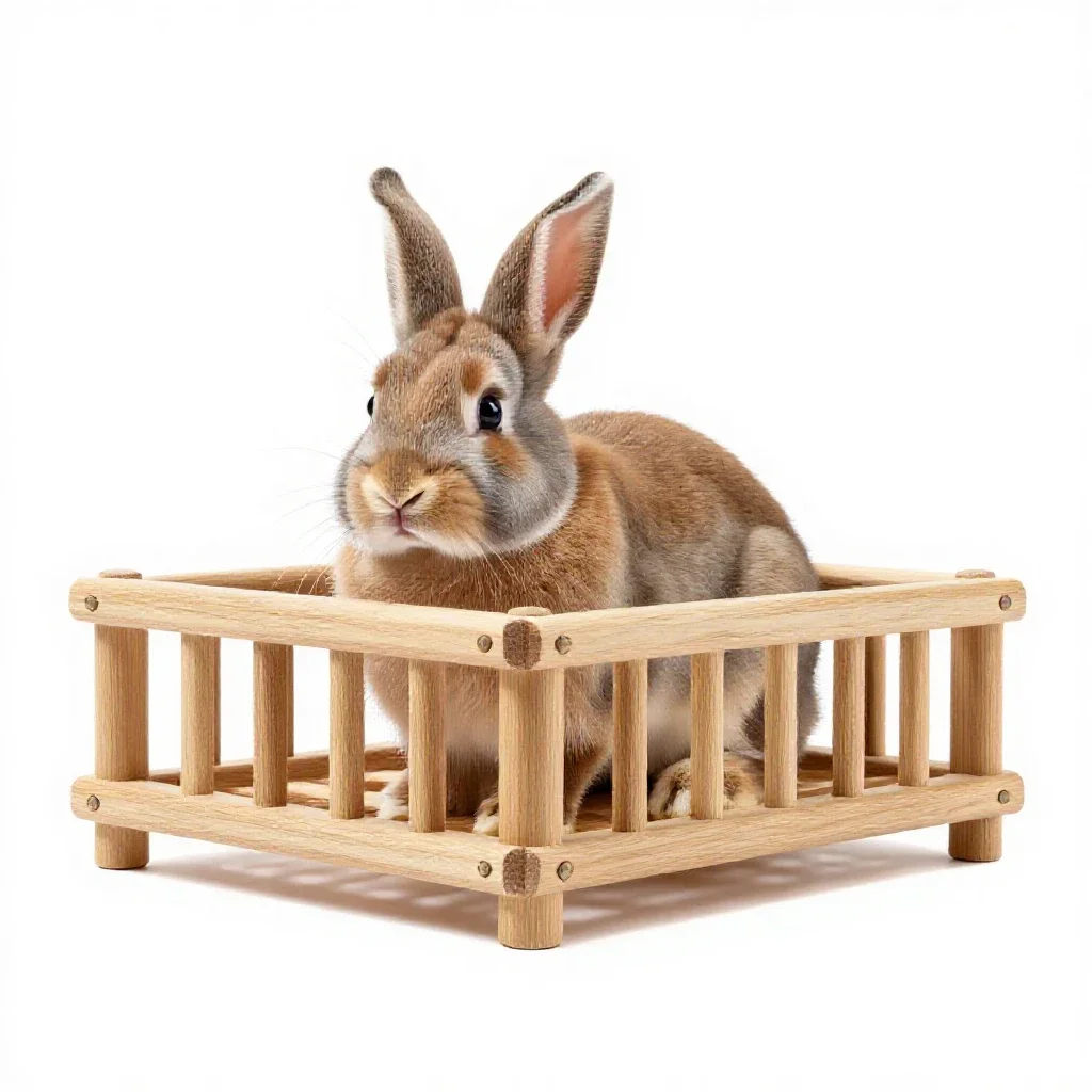 Hay rack for rabbits isolated on a white background