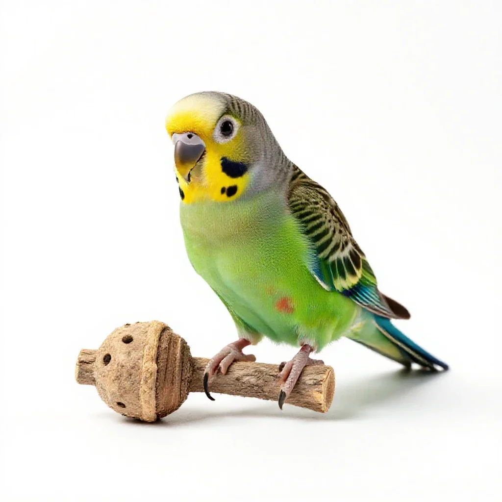Parrot foraging toy isolated on a white background