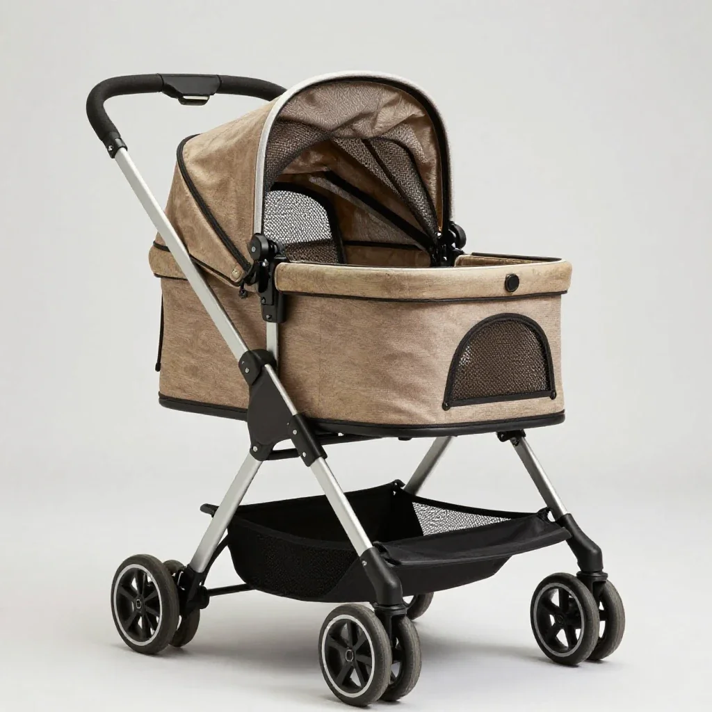 Pet stroller isolated on a white background