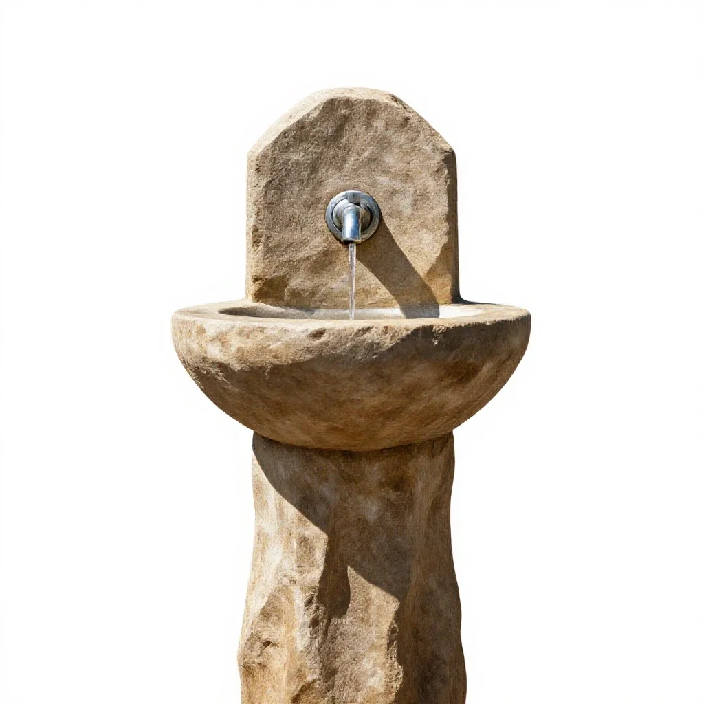 Automatic water fountain isolated on a white background