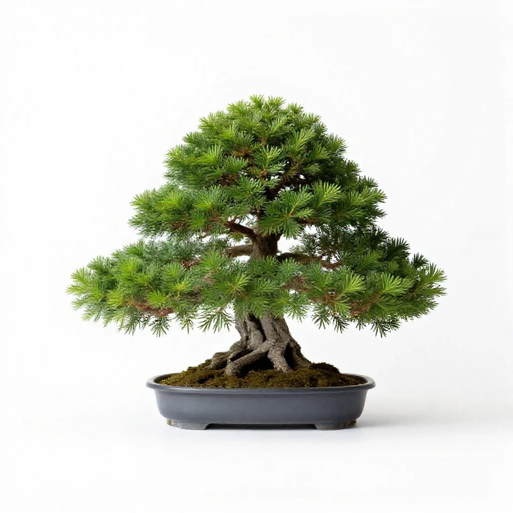 Bonsai juniper isolated on a white background