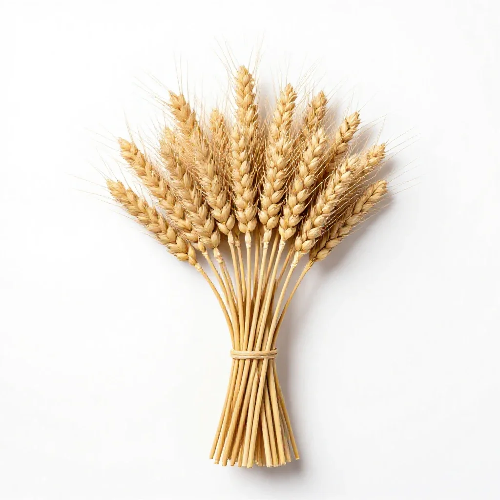 Dried wheat bundle isolated on a white background