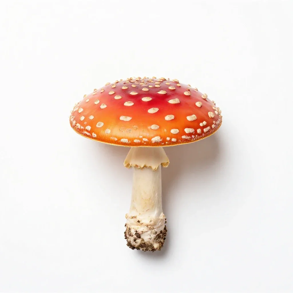 Fly agaric mushroom isolated on a white background