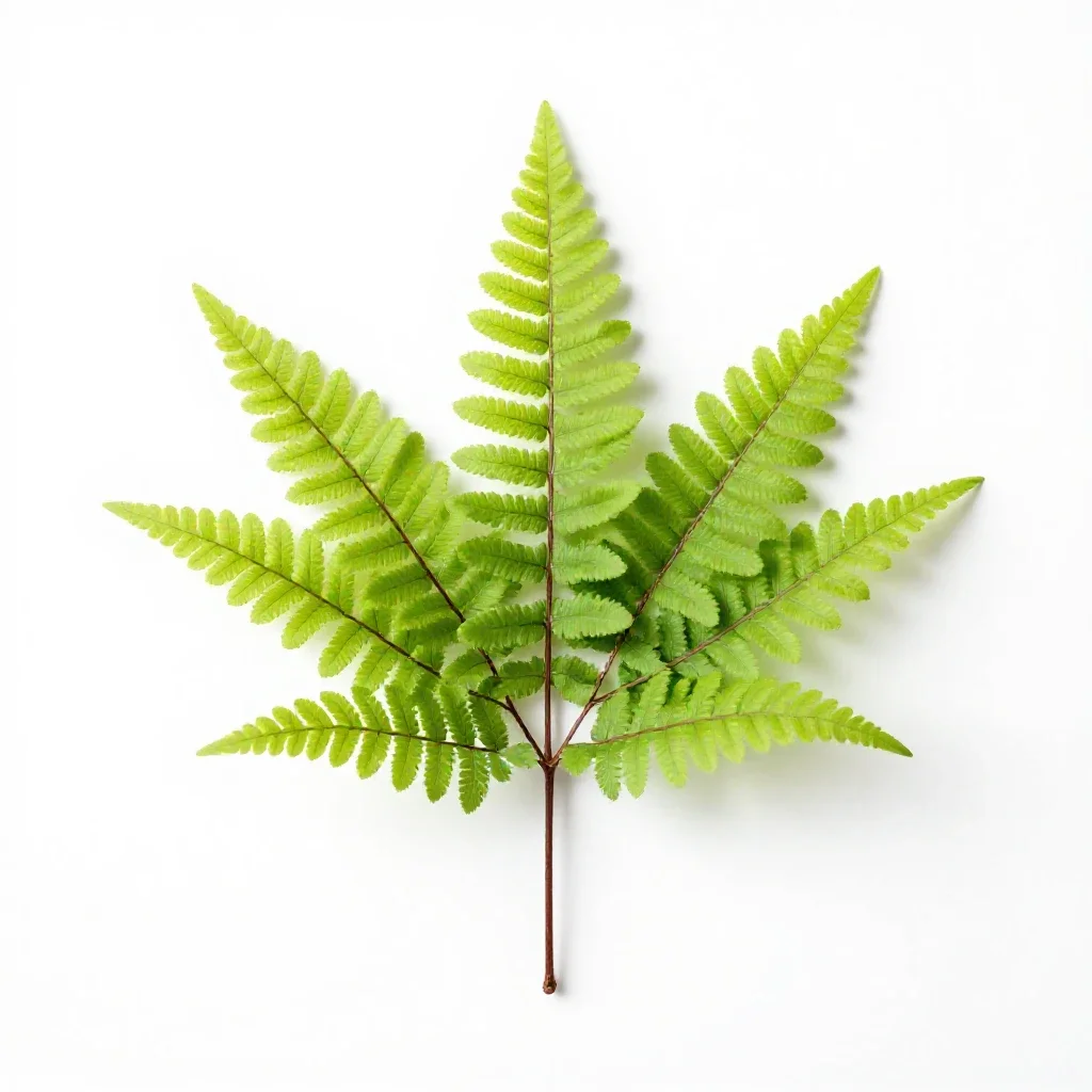 Maidenhair fern isolated on a white background
