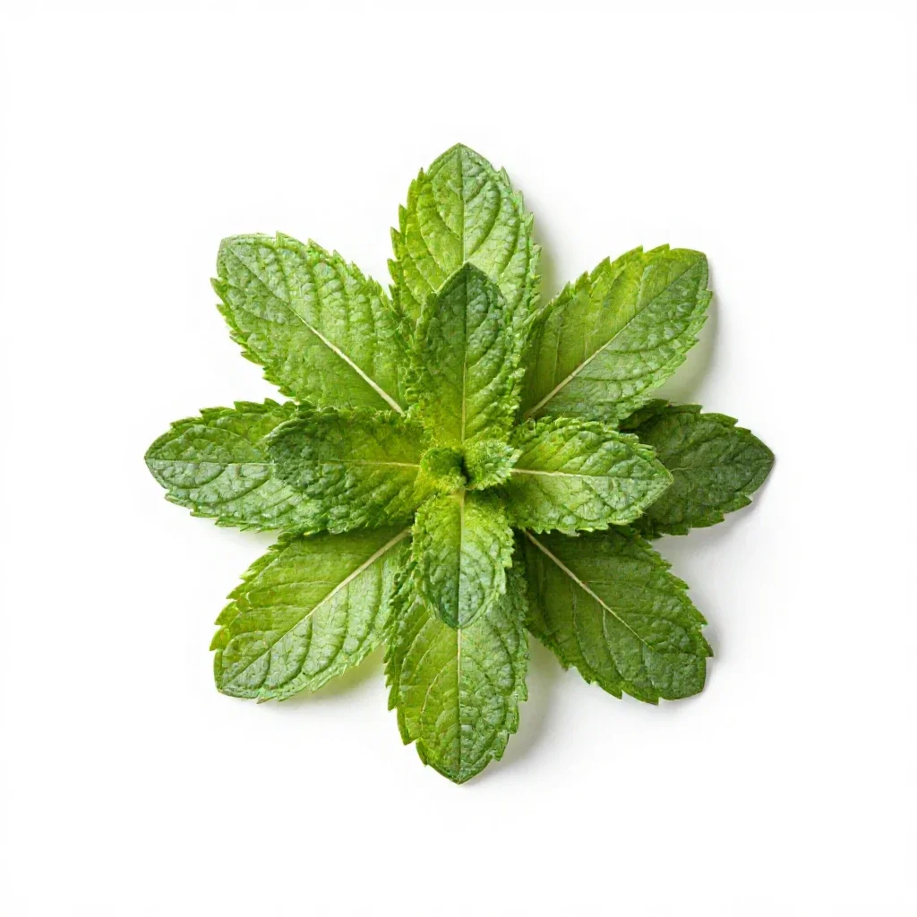 Mint cutting in water isolated on a white background