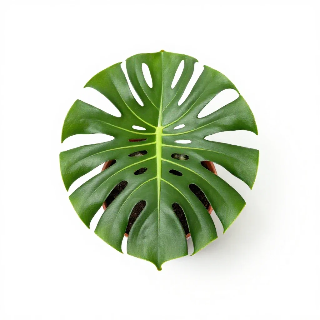 Monstera deliciosa in a pot isolated on a white background