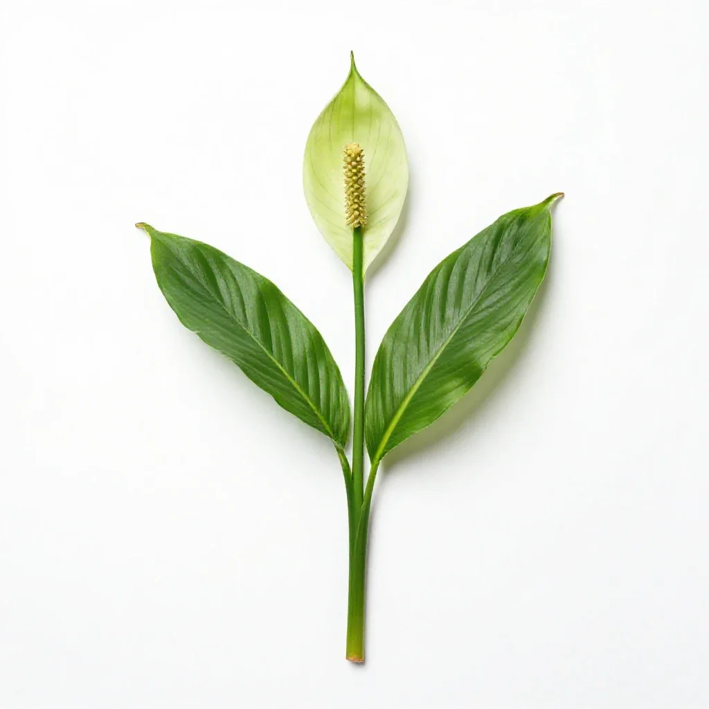 Peace lily in bloom isolated on a white background