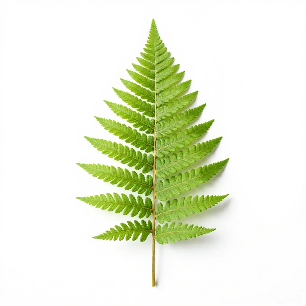 Silver fern frond isolated on a white background