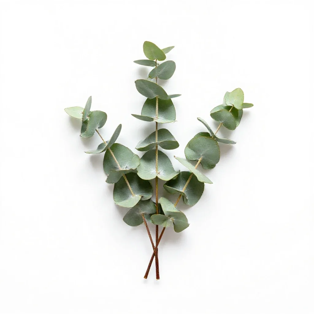 Sprig of eucalyptus isolated on a white background
