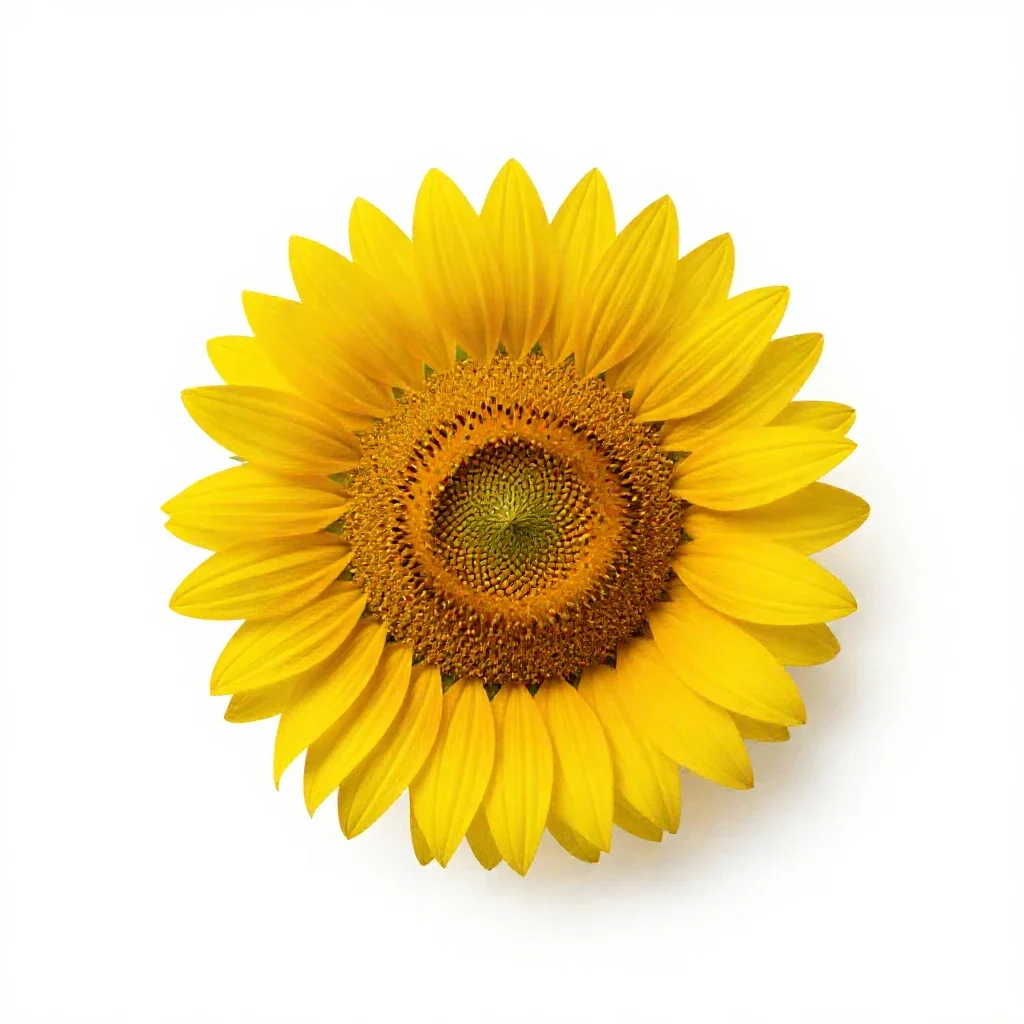 Sunflower head isolated on a white background