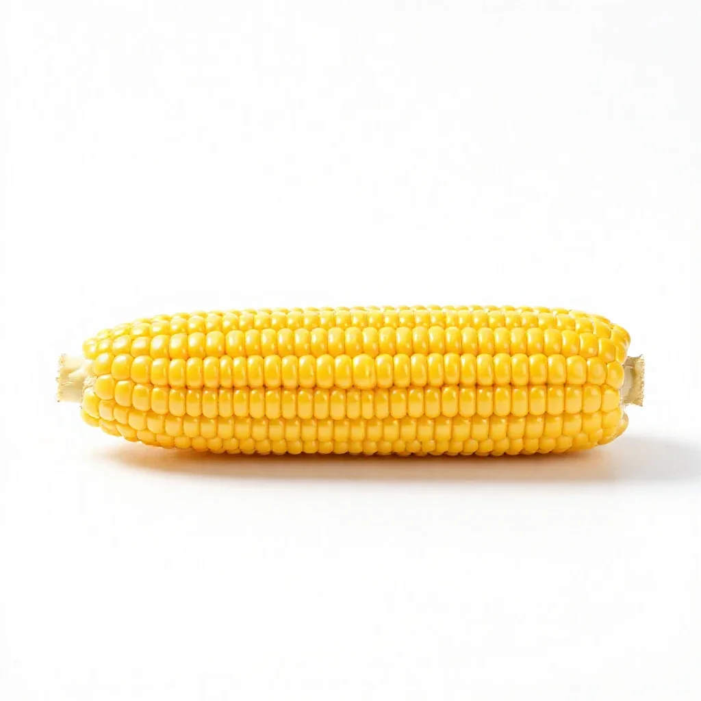 Corn cob with husk peeled isolated on a white background