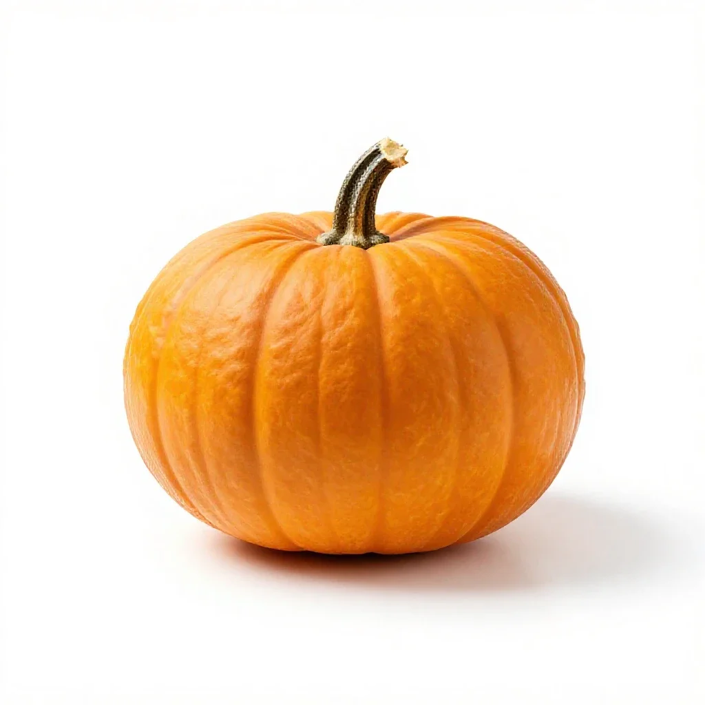 Crown pumpkin cut open isolated on a white background